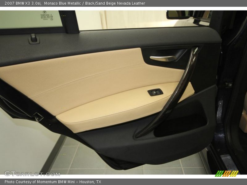 Monaco Blue Metallic / Black/Sand Beige Nevada Leather 2007 BMW X3 3.0si