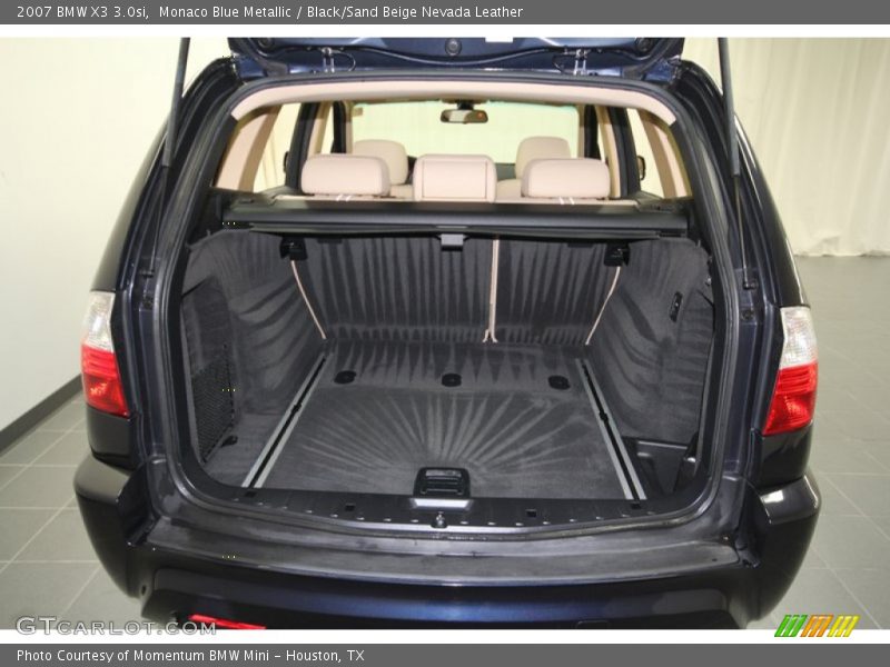 Monaco Blue Metallic / Black/Sand Beige Nevada Leather 2007 BMW X3 3.0si