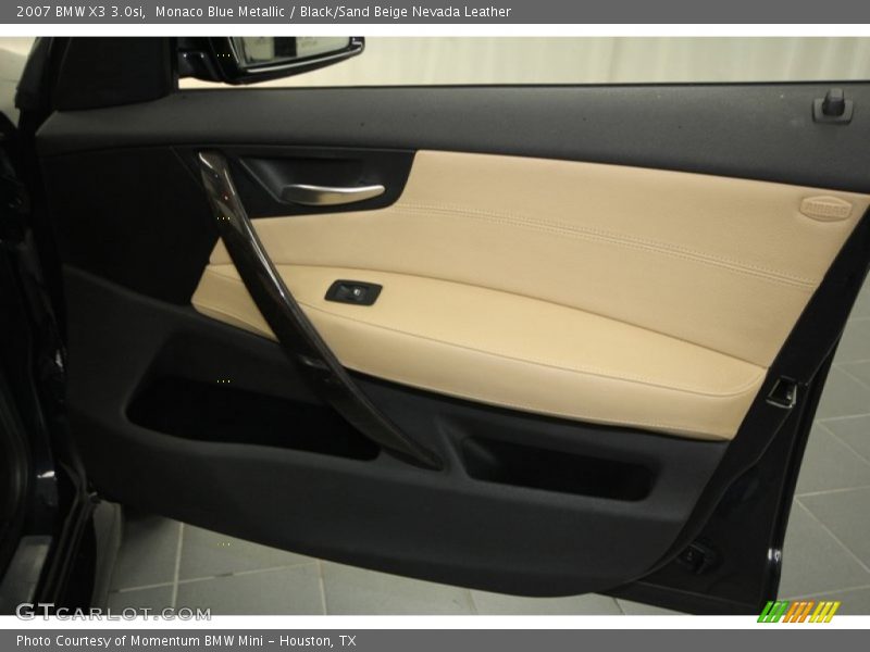 Monaco Blue Metallic / Black/Sand Beige Nevada Leather 2007 BMW X3 3.0si