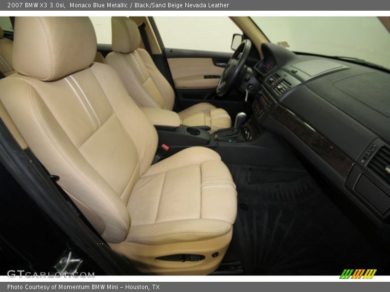 Monaco Blue Metallic / Black/Sand Beige Nevada Leather 2007 BMW X3 3.0si