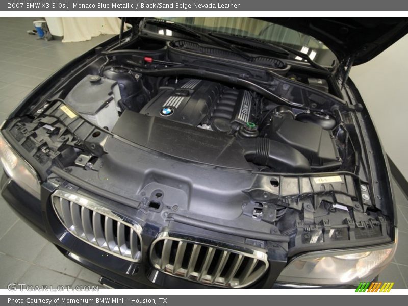 Monaco Blue Metallic / Black/Sand Beige Nevada Leather 2007 BMW X3 3.0si