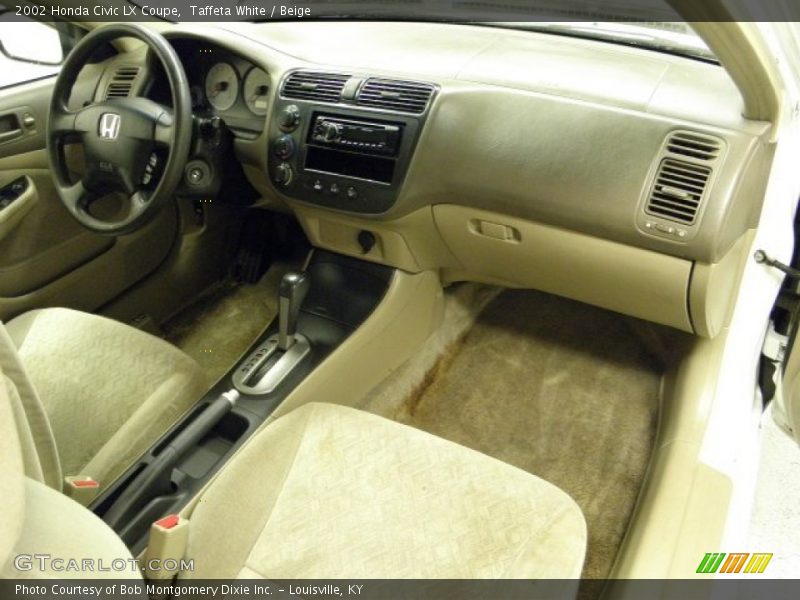 Taffeta White / Beige 2002 Honda Civic LX Coupe