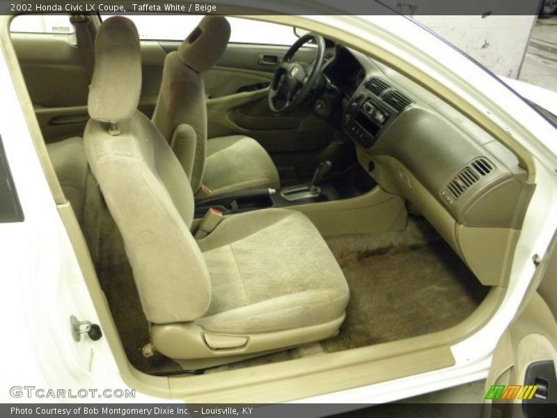 Taffeta White / Beige 2002 Honda Civic LX Coupe
