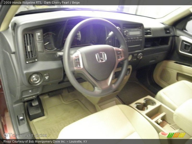 Dark Cherry Pearl / Beige 2009 Honda Ridgeline RTS