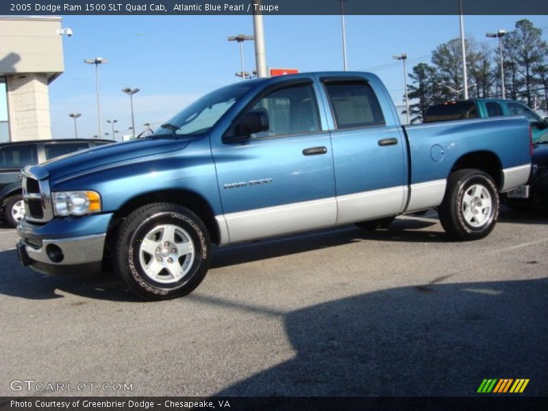 Atlantic Blue Pearl / Taupe 2005 Dodge Ram 1500 SLT Quad Cab