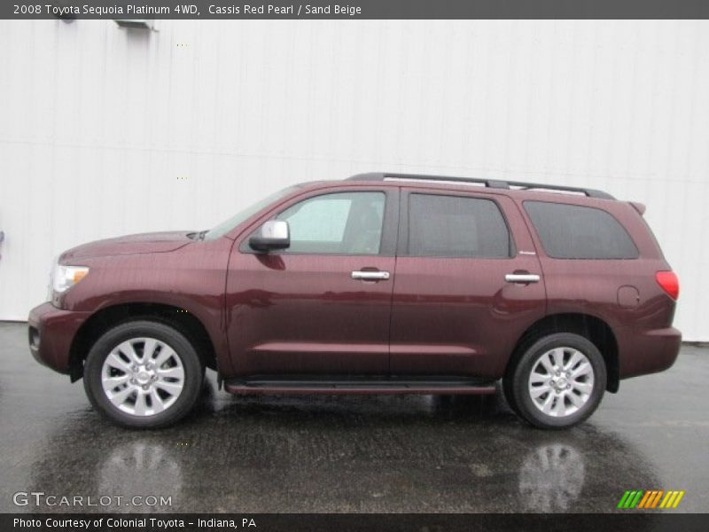 Cassis Red Pearl / Sand Beige 2008 Toyota Sequoia Platinum 4WD
