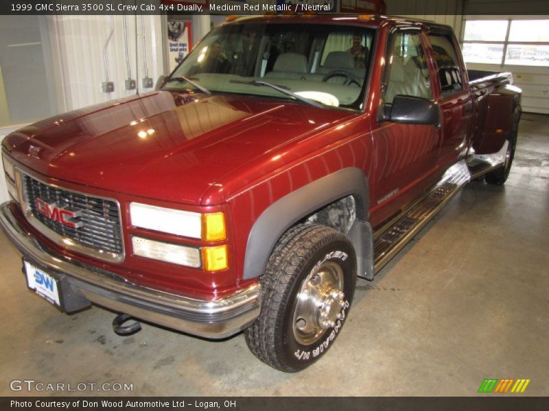 Medium Red Metallic / Neutral 1999 GMC Sierra 3500 SL Crew Cab 4x4 Dually