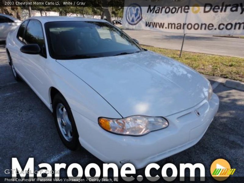 White / Gray 2003 Chevrolet Monte Carlo LS