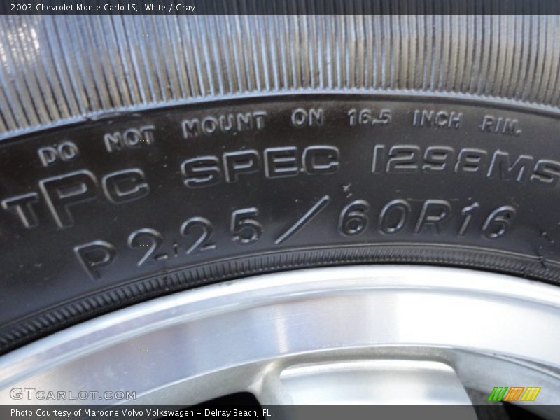 White / Gray 2003 Chevrolet Monte Carlo LS