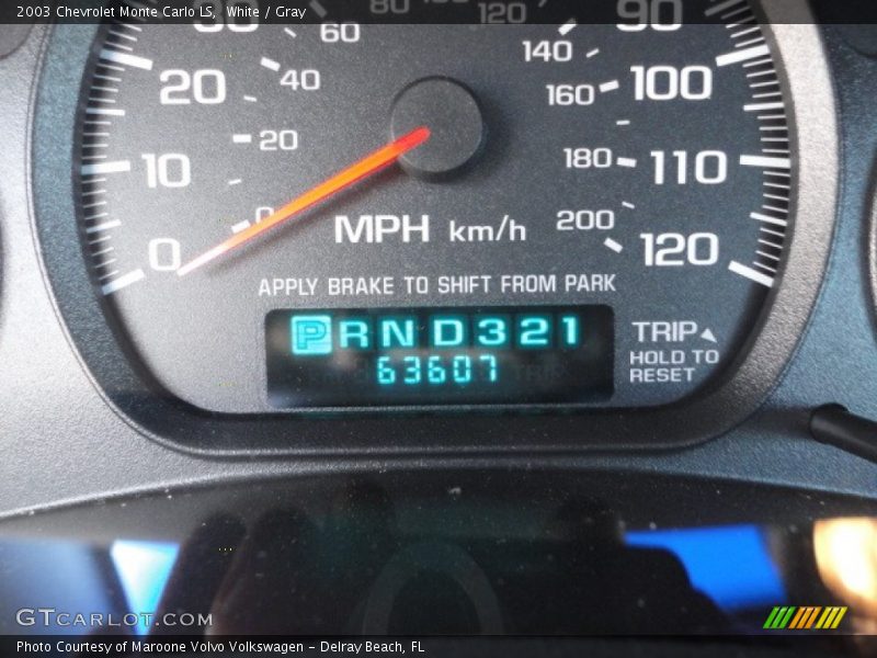 White / Gray 2003 Chevrolet Monte Carlo LS