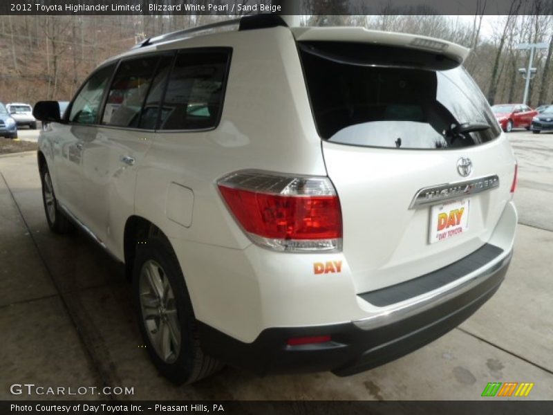 Blizzard White Pearl / Sand Beige 2012 Toyota Highlander Limited