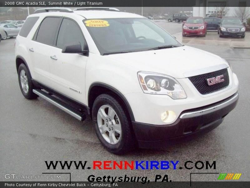 Summit White / Light Titanium 2008 GMC Acadia SLE