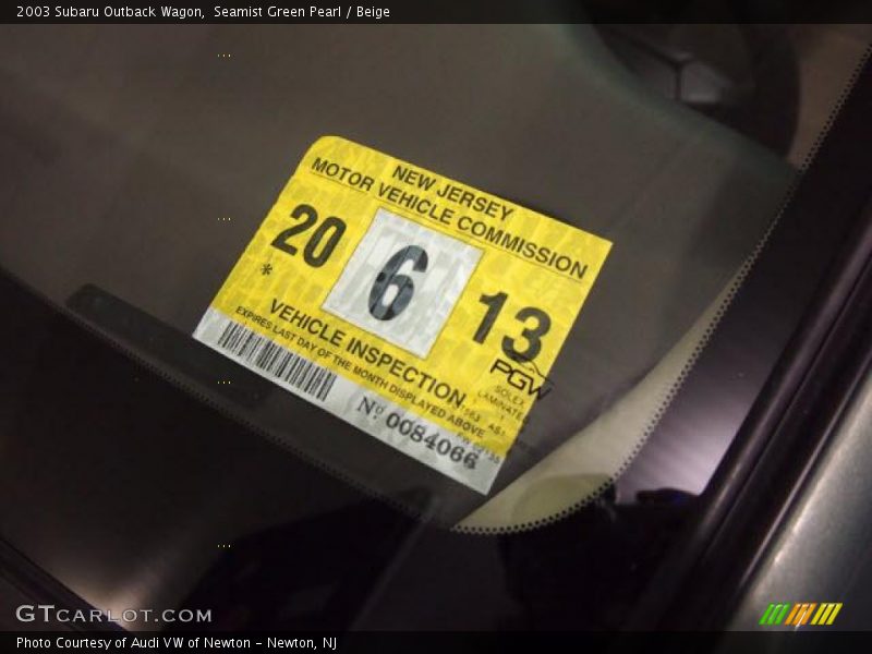 Seamist Green Pearl / Beige 2003 Subaru Outback Wagon