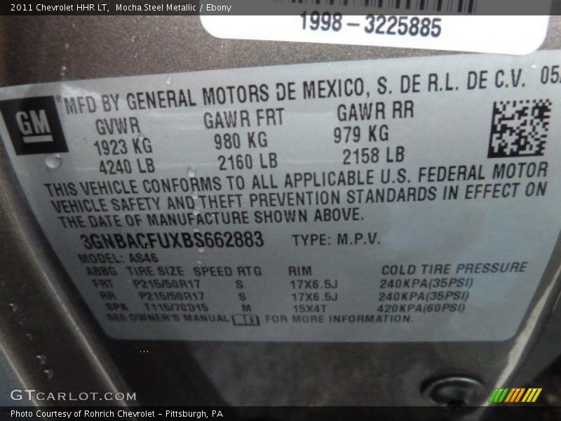 Mocha Steel Metallic / Ebony 2011 Chevrolet HHR LT