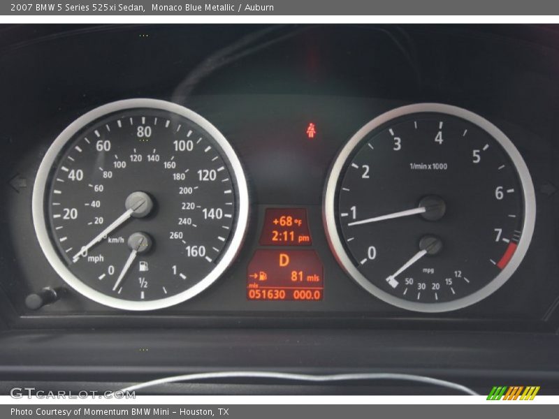 Monaco Blue Metallic / Auburn 2007 BMW 5 Series 525xi Sedan