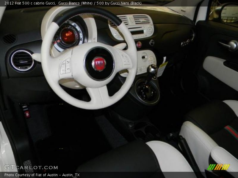 Gucci Bianco (White) / 500 by Gucci Nero (Black) 2012 Fiat 500 c cabrio Gucci
