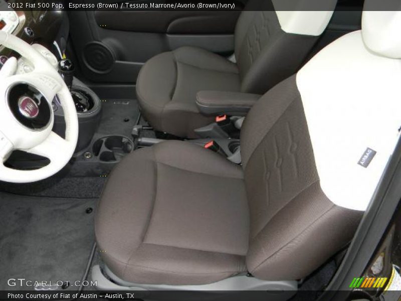  2012 500 Pop Tessuto Marrone/Avorio (Brown/Ivory) Interior