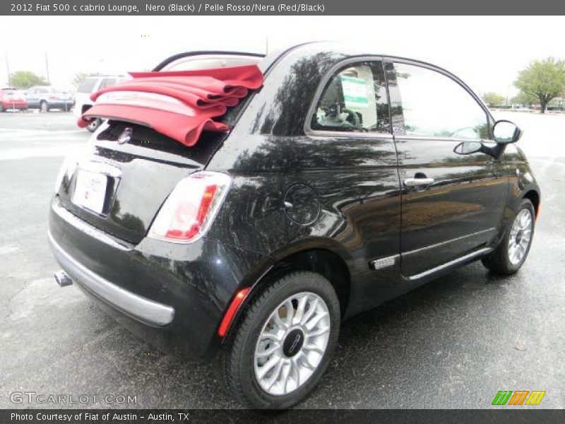 Nero (Black) / Pelle Rosso/Nera (Red/Black) 2012 Fiat 500 c cabrio Lounge