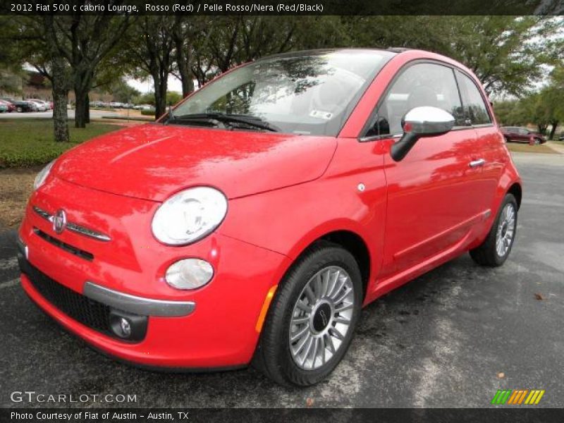 Rosso (Red) / Pelle Rosso/Nera (Red/Black) 2012 Fiat 500 c cabrio Lounge