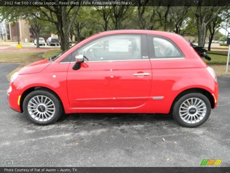 Rosso (Red) / Pelle Rosso/Nera (Red/Black) 2012 Fiat 500 c cabrio Lounge