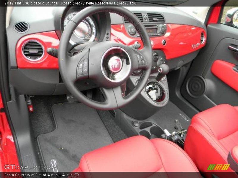 Rosso (Red) / Pelle Rosso/Nera (Red/Black) 2012 Fiat 500 c cabrio Lounge