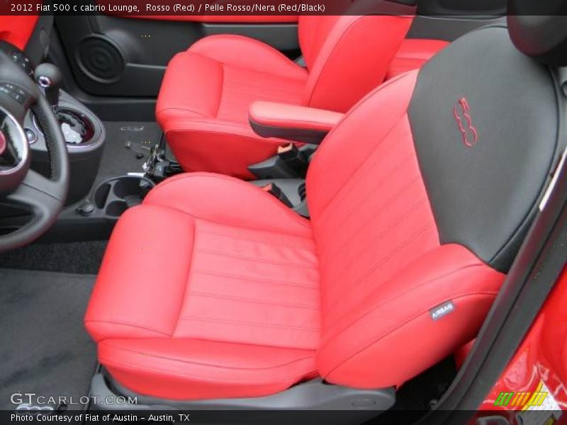 Rosso (Red) / Pelle Rosso/Nera (Red/Black) 2012 Fiat 500 c cabrio Lounge
