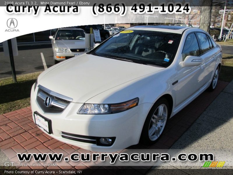 White Diamond Pearl / Ebony 2008 Acura TL 3.2