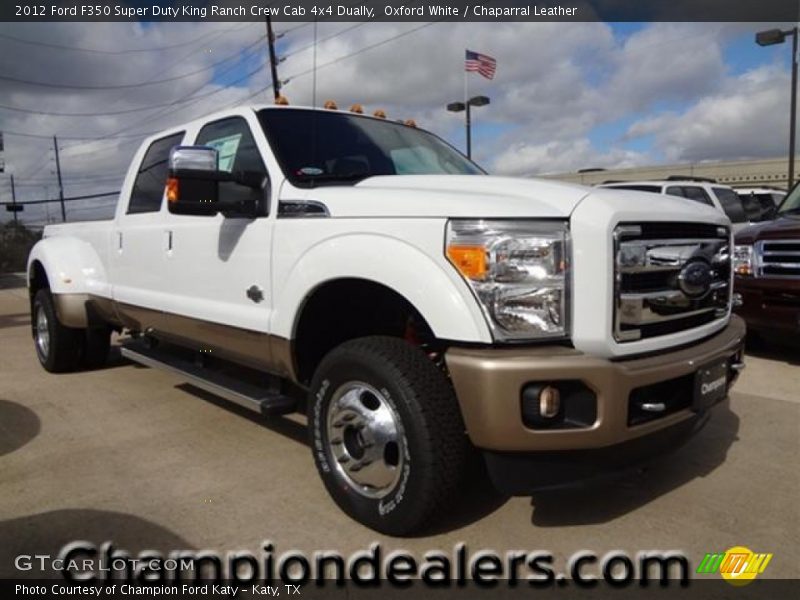 Oxford White / Chaparral Leather 2012 Ford F350 Super Duty King Ranch Crew Cab 4x4 Dually