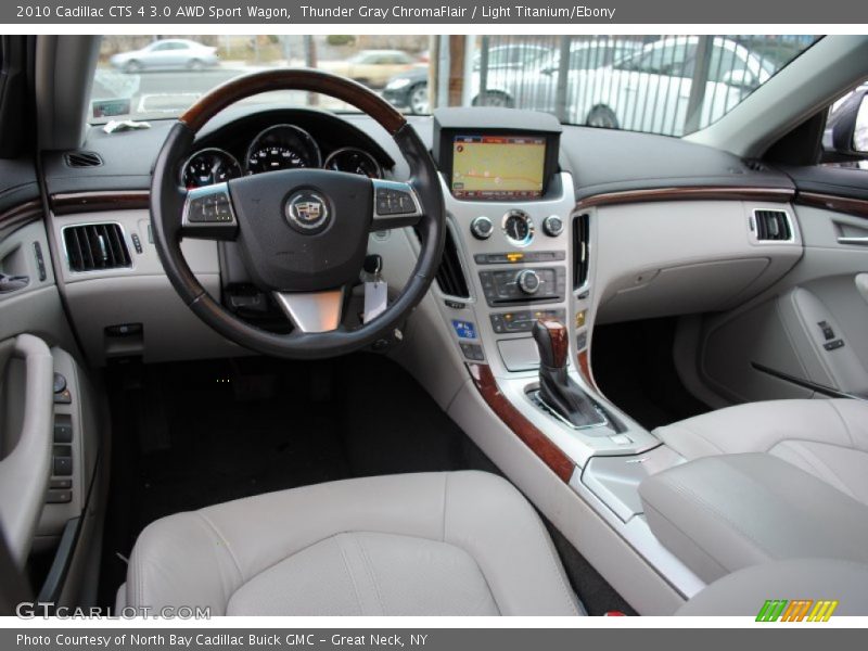Thunder Gray ChromaFlair / Light Titanium/Ebony 2010 Cadillac CTS 4 3.0 AWD Sport Wagon
