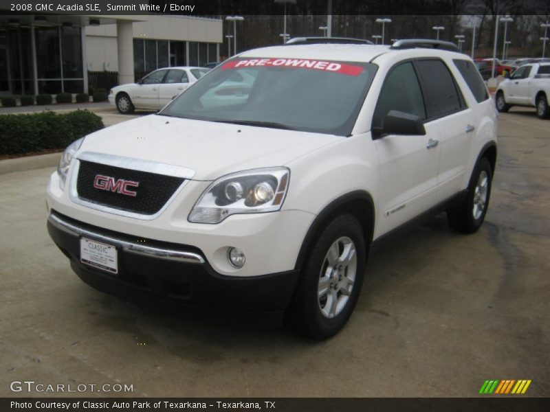 Summit White / Ebony 2008 GMC Acadia SLE