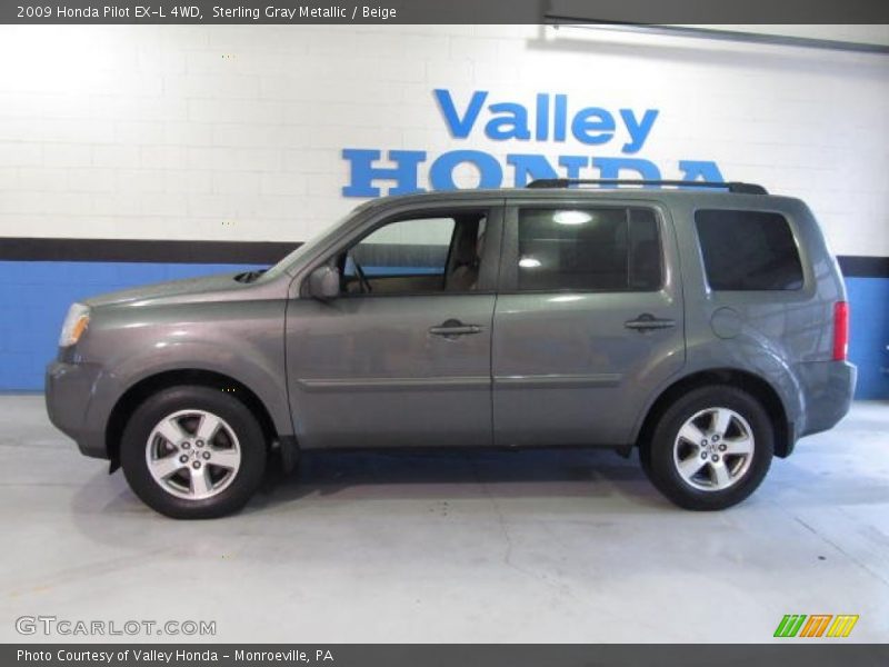 Sterling Gray Metallic / Beige 2009 Honda Pilot EX-L 4WD