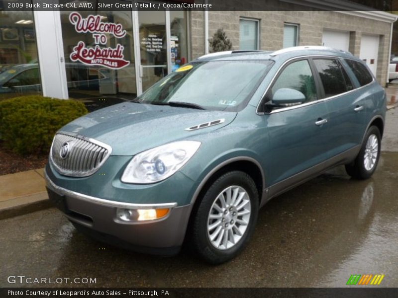 Silver Green Metallic / Cocoa/Cashmere 2009 Buick Enclave CXL AWD