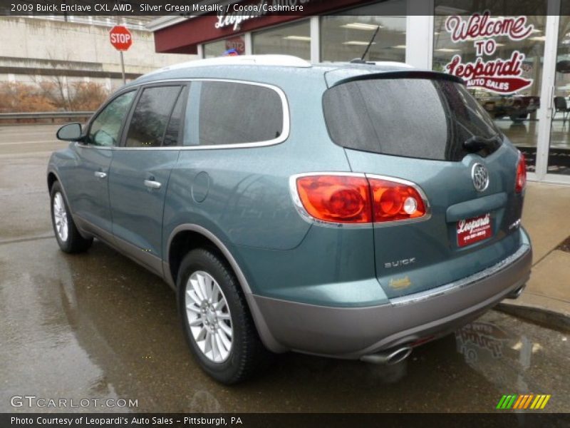 Silver Green Metallic / Cocoa/Cashmere 2009 Buick Enclave CXL AWD