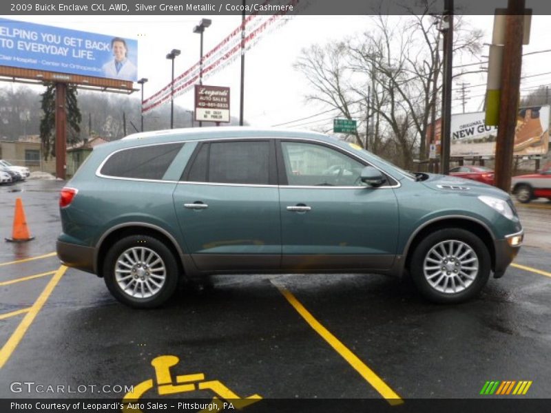 Silver Green Metallic / Cocoa/Cashmere 2009 Buick Enclave CXL AWD