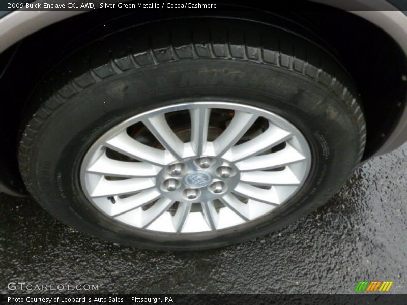 Silver Green Metallic / Cocoa/Cashmere 2009 Buick Enclave CXL AWD