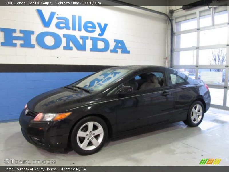 Nighthawk Black Pearl / Gray 2008 Honda Civic EX Coupe