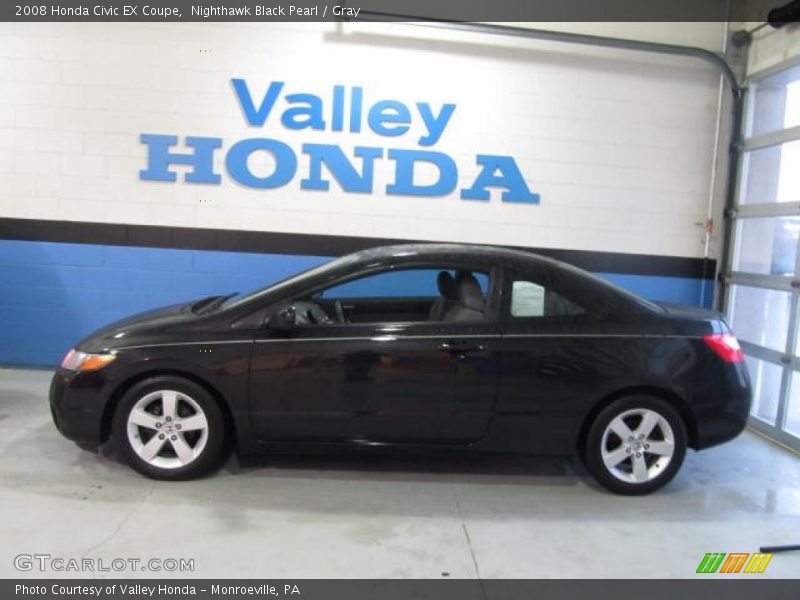 Nighthawk Black Pearl / Gray 2008 Honda Civic EX Coupe