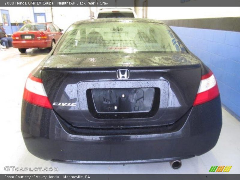 Nighthawk Black Pearl / Gray 2008 Honda Civic EX Coupe