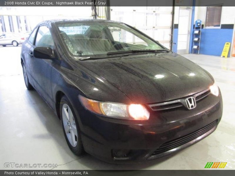 Nighthawk Black Pearl / Gray 2008 Honda Civic EX Coupe