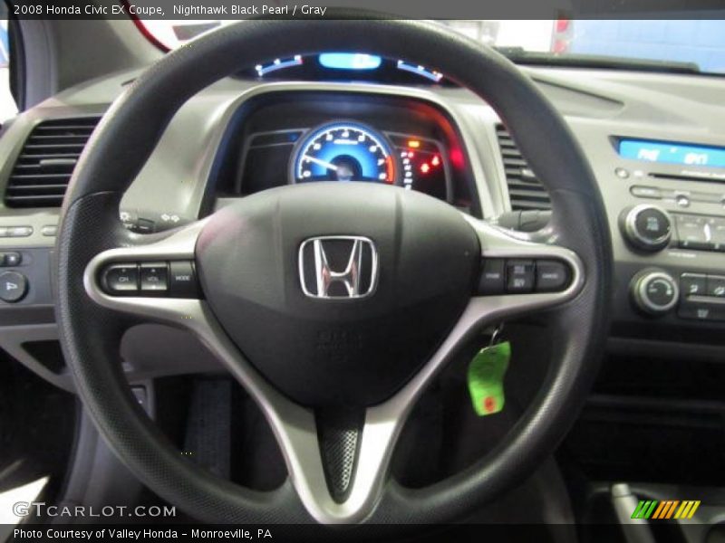 Nighthawk Black Pearl / Gray 2008 Honda Civic EX Coupe