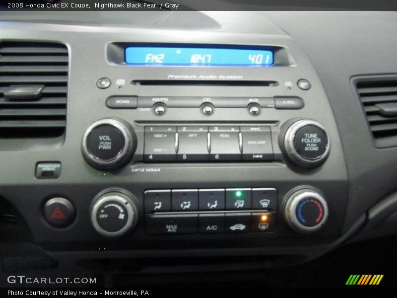 Nighthawk Black Pearl / Gray 2008 Honda Civic EX Coupe