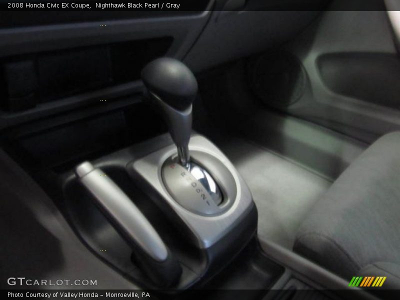 Nighthawk Black Pearl / Gray 2008 Honda Civic EX Coupe