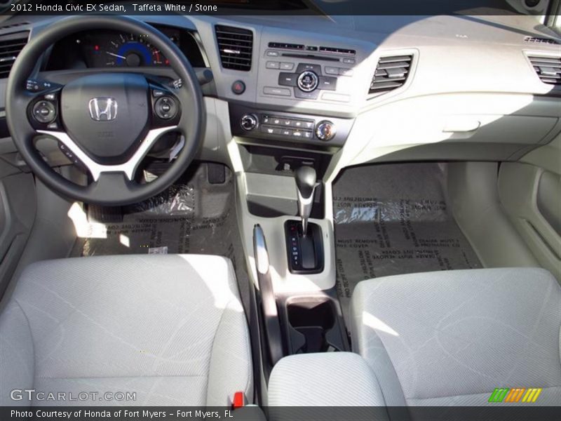 Taffeta White / Stone 2012 Honda Civic EX Sedan