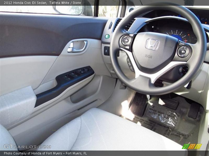 Taffeta White / Stone 2012 Honda Civic EX Sedan
