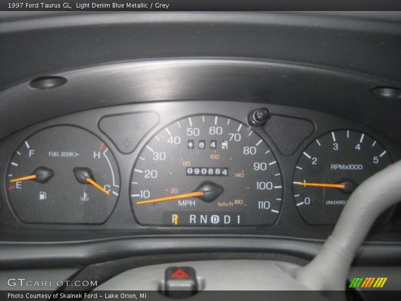 Light Denim Blue Metallic / Grey 1997 Ford Taurus GL