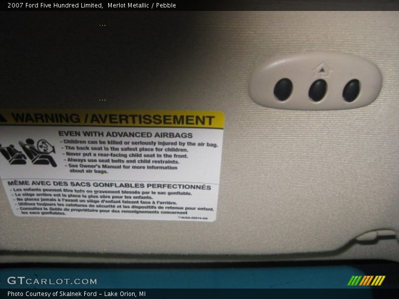 Merlot Metallic / Pebble 2007 Ford Five Hundred Limited