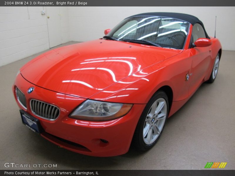 Bright Red / Beige 2004 BMW Z4 3.0i Roadster