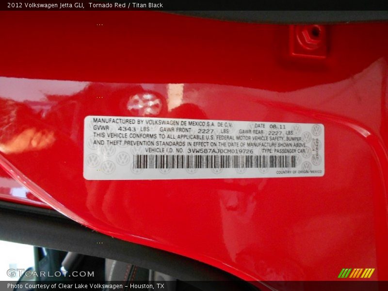 Tornado Red / Titan Black 2012 Volkswagen Jetta GLI