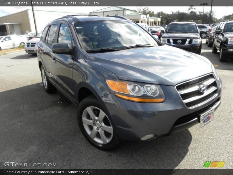 Steel Gray / Black 2008 Hyundai Santa Fe Limited 4WD