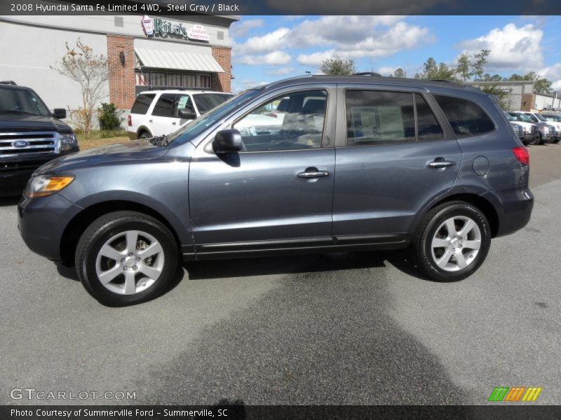 Steel Gray / Black 2008 Hyundai Santa Fe Limited 4WD